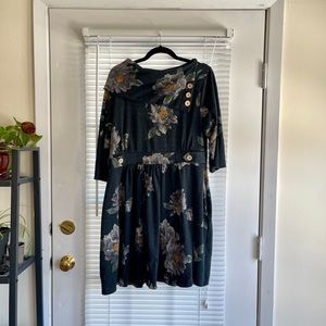 Donated 👗 Green Floral 3/4 Sleeve Dress 2x